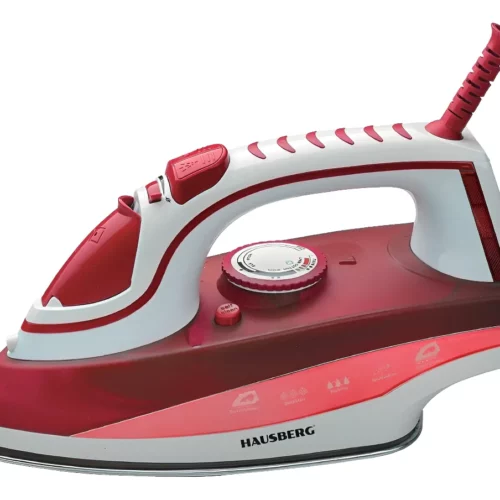 Plancha A Vapor. Placa Acero 2200 W. Roja Hausberg