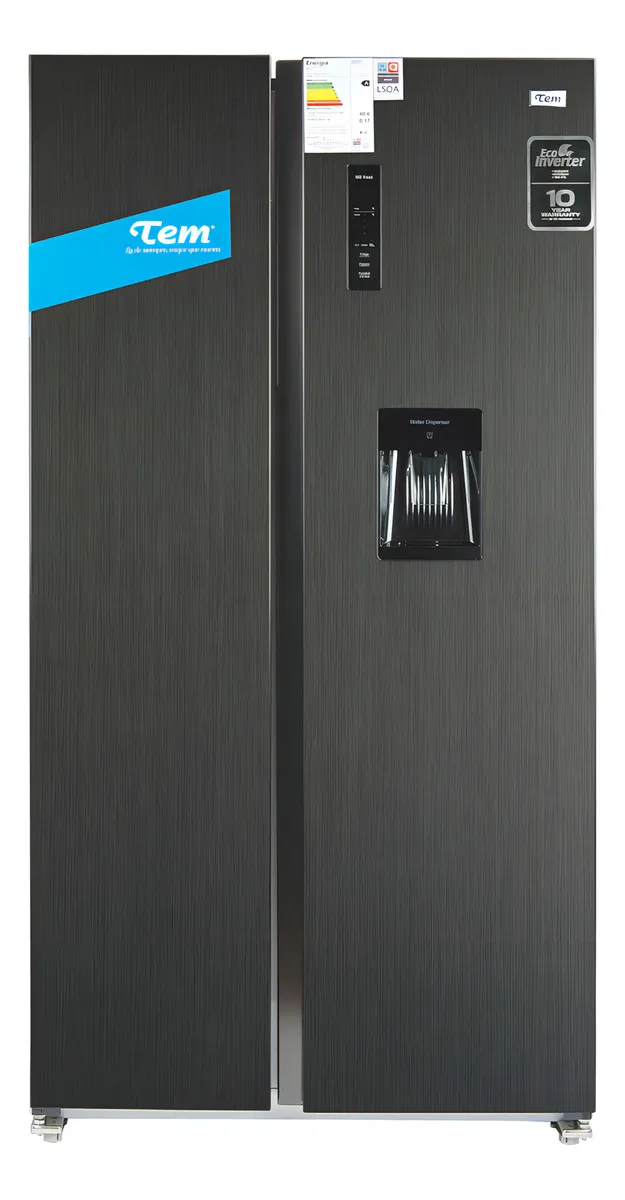 Refrigerador Heladera Side By Side Tem Si5420 Albion Color Gris Oscuro