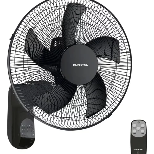 Ventilador de pared Punktal PK-422 negro con 5 aspas 40cm de diámetro