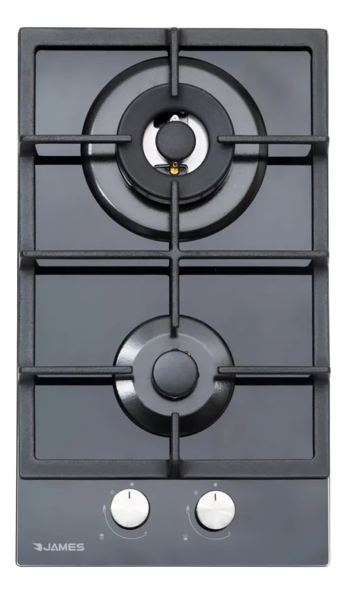 Anafe James 2 Hornallas Gas Vidrio Color Negro