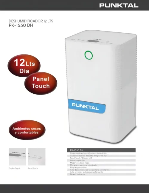 Deshumidificador Punktal 12 Litros Blanco  PK-1550 - Imagen 2