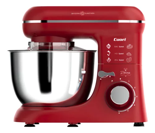 Batidora Planetaria Cuori 1000w 6 Velocidades 4,5 Litros Color Rojo Frecuencia 50 Hz / 60 Hz