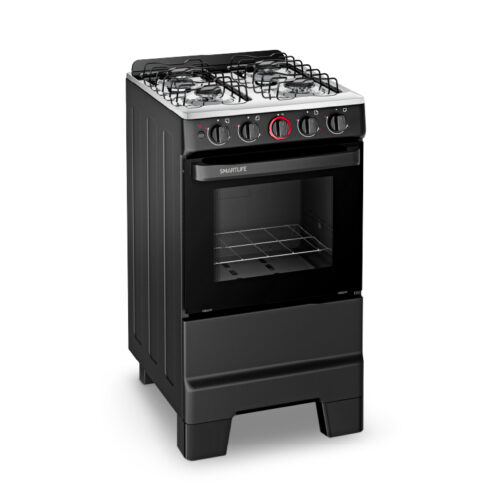 Cocina A Gas 4h Top Glass Inox Smartlife